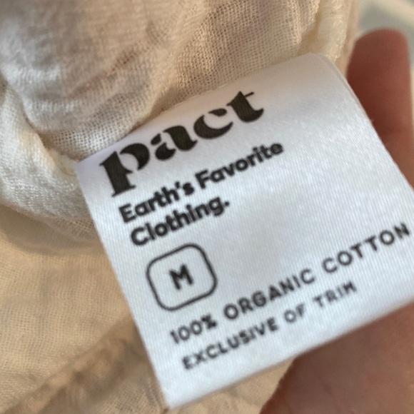 Pact Coastal Double Gauze Breezy Dress Ivory Medium - Picture 9 of 13